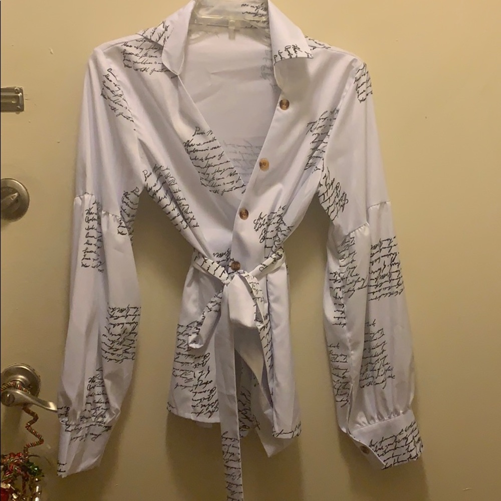 Black and white blouse